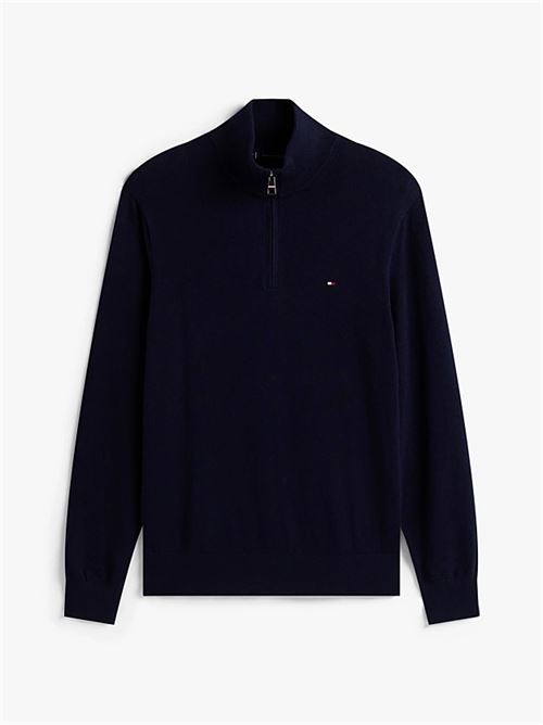 pima org ctn cashmere zip mock TOMMY HILFIGER | MW0MW28049DW5